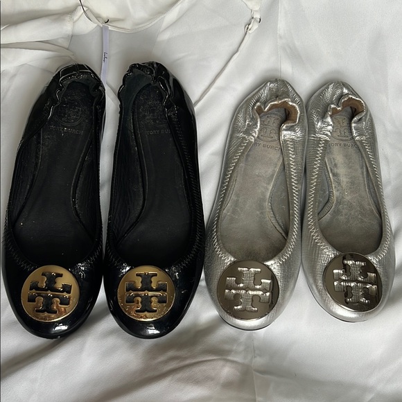 Tory Burch Other - Tory Burch Black and Silver Ballet Flats